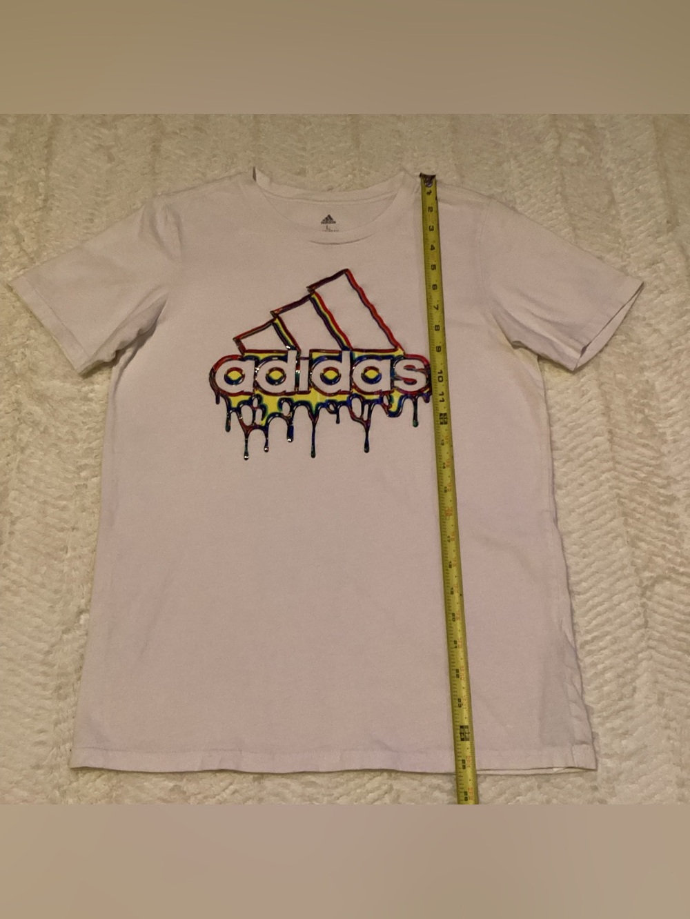 Adidas Regular Fit 14/16 Graphic Slime Style White Short Sleeve Unisex Shirt